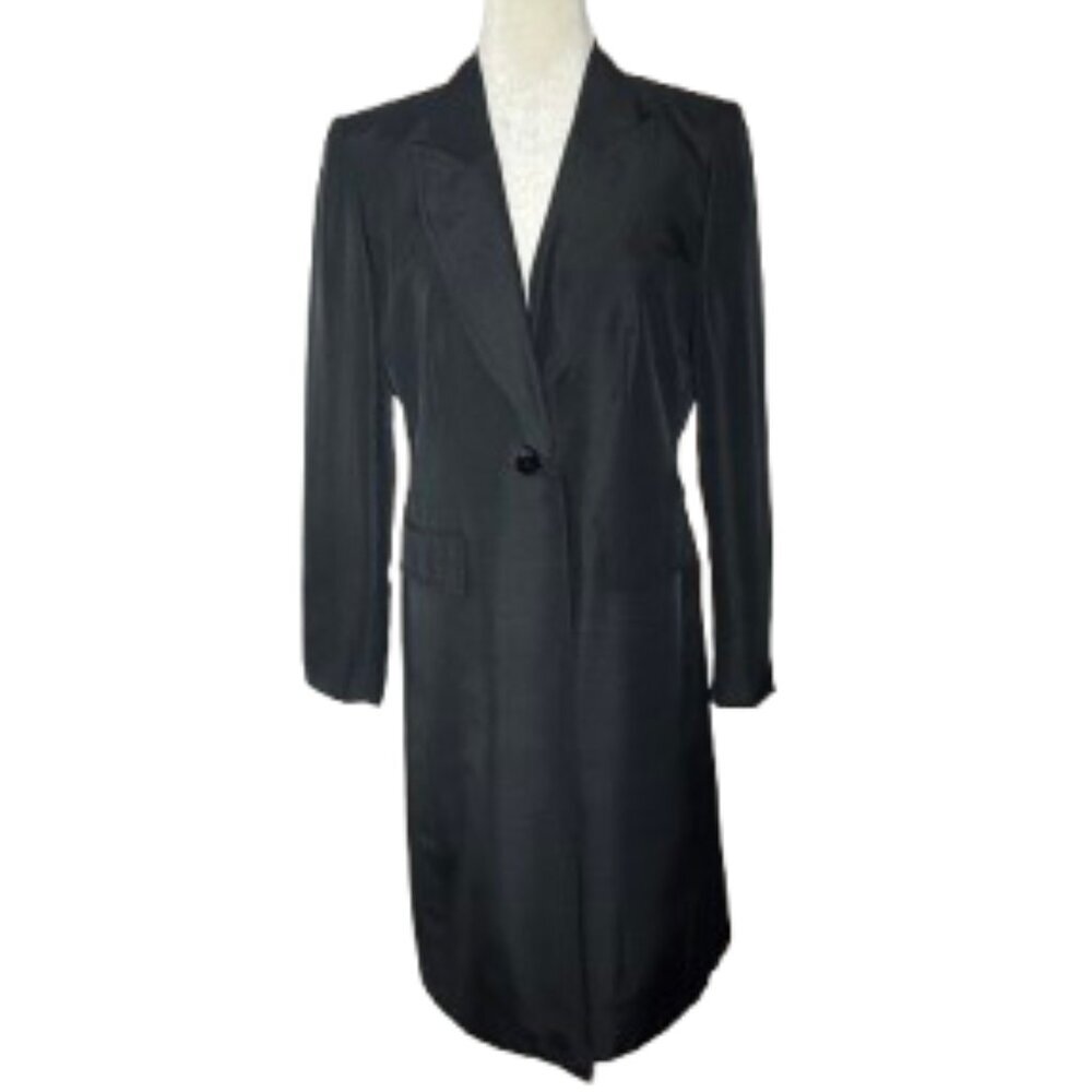 Talbots Black Long Trench Coat